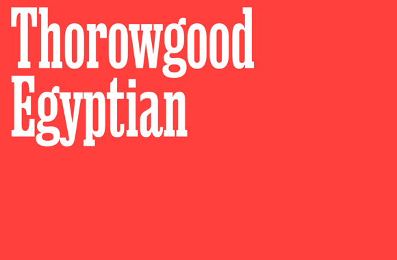 Ejemplo de fuente Thorowgood Egyptian Medium